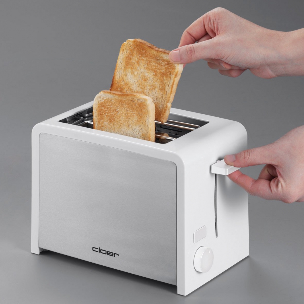 Cloer Toaster 3211 - - weiß/edelstahl