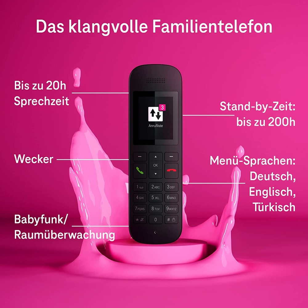 Telekom Sinus A12 - Telefon - schwarz
